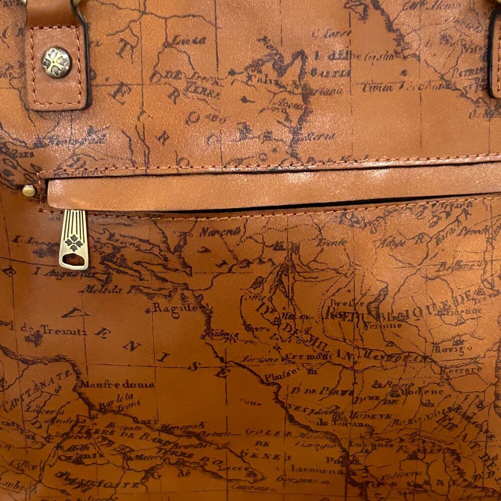 Patricia Nash Signature Map Alessano Leather Tote Handbag Signature Map Print - Picture 7 of 9